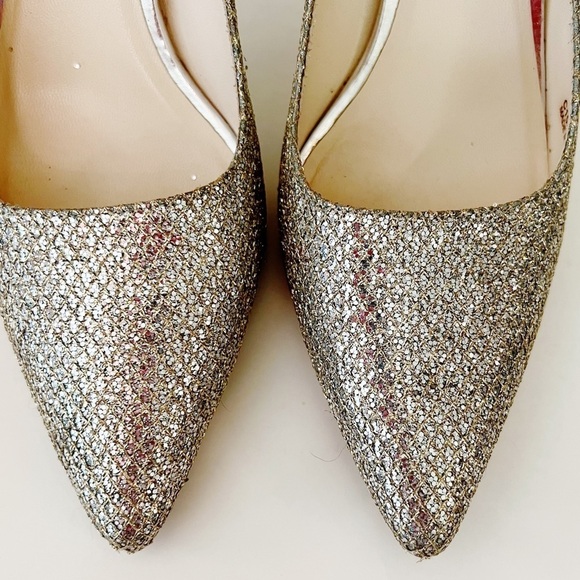 Cole Haan Silver Glitter Pointed Toe High Heel Pumps Size 8 - Picture 7 of 15